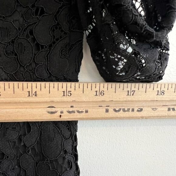 Dynamite Women’s Medium Black Lace Embellished Midi Cold Shoulder Dress - Picture 6 of 11